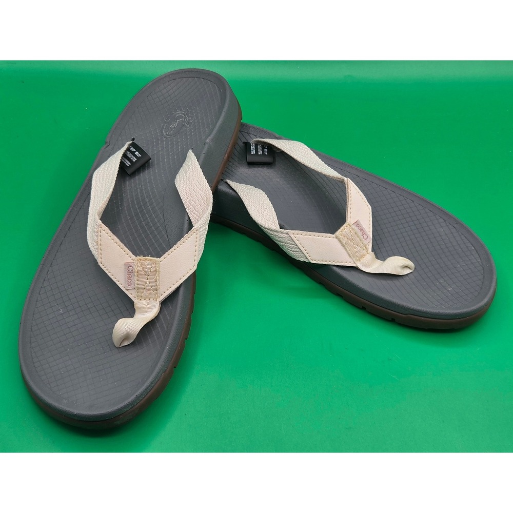 Chaco Chillos Flip Sandals Womens 11 Grey Cream LUVSEAT Arch Support JCH108608